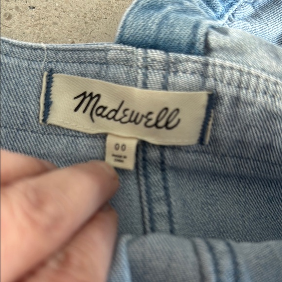 Madewell Denim Ruffle Jumper _size 00 - Picture 4 of 10